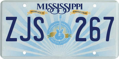 MS license plate ZJS267