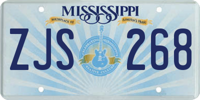 MS license plate ZJS268