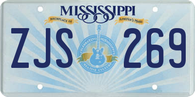 MS license plate ZJS269