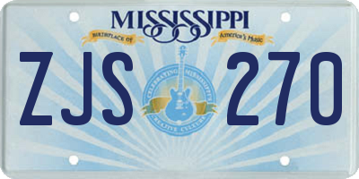 MS license plate ZJS270