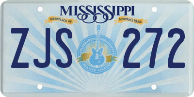 MS license plate ZJS272