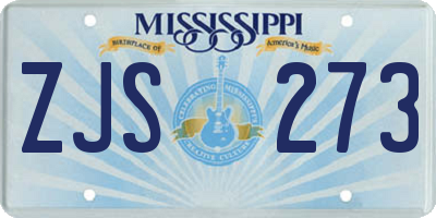 MS license plate ZJS273