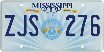 MS license plate ZJS276