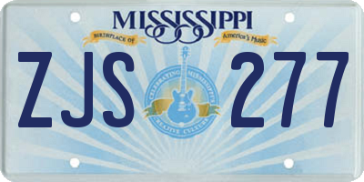 MS license plate ZJS277