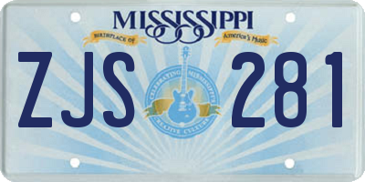 MS license plate ZJS281