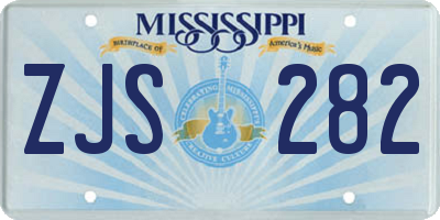 MS license plate ZJS282