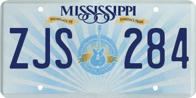 MS license plate ZJS284