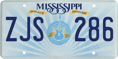 MS license plate ZJS286