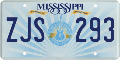 MS license plate ZJS293
