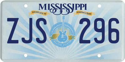 MS license plate ZJS296