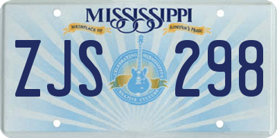 MS license plate ZJS298