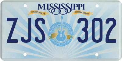MS license plate ZJS302