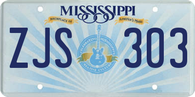 MS license plate ZJS303