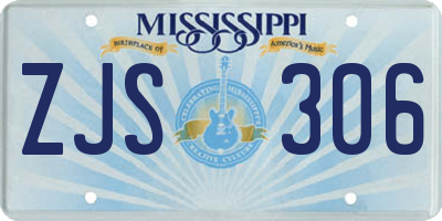 MS license plate ZJS306
