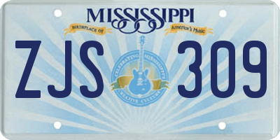 MS license plate ZJS309