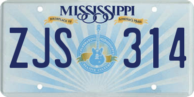 MS license plate ZJS314