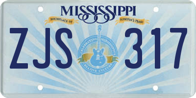 MS license plate ZJS317