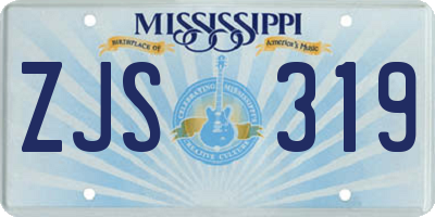 MS license plate ZJS319