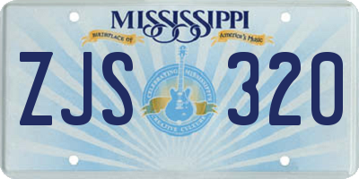 MS license plate ZJS320