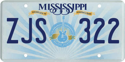 MS license plate ZJS322