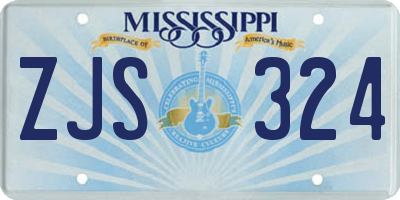 MS license plate ZJS324