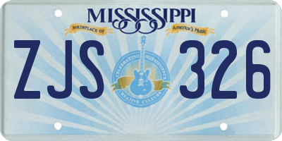 MS license plate ZJS326