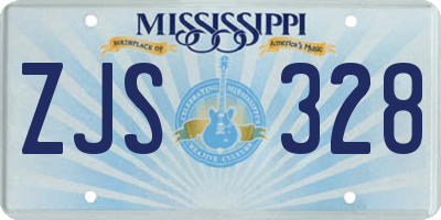 MS license plate ZJS328
