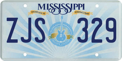 MS license plate ZJS329