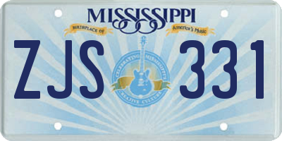 MS license plate ZJS331