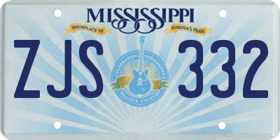 MS license plate ZJS332