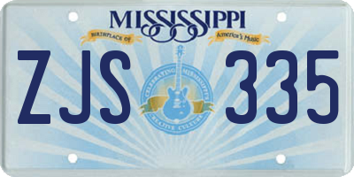 MS license plate ZJS335