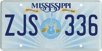 MS license plate ZJS336