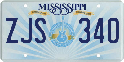 MS license plate ZJS340