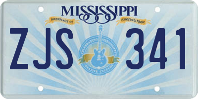 MS license plate ZJS341
