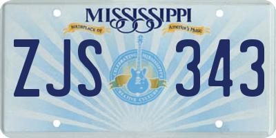MS license plate ZJS343