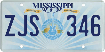 MS license plate ZJS346