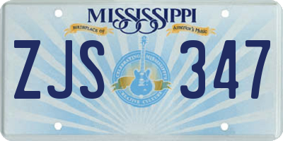 MS license plate ZJS347