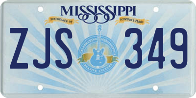 MS license plate ZJS349