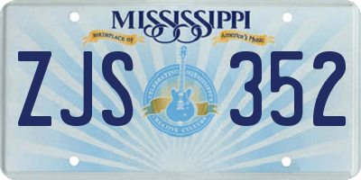 MS license plate ZJS352