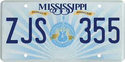 MS license plate ZJS355