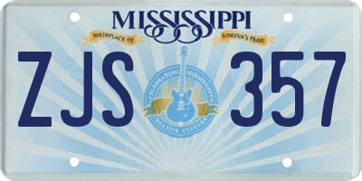 MS license plate ZJS357