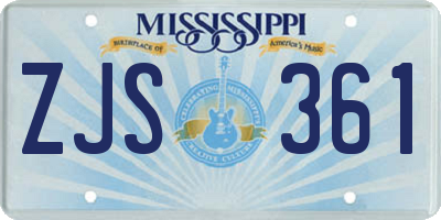 MS license plate ZJS361