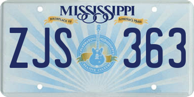 MS license plate ZJS363