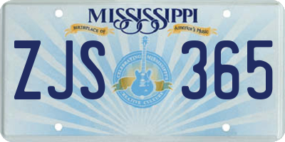 MS license plate ZJS365