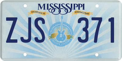 MS license plate ZJS371