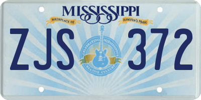 MS license plate ZJS372