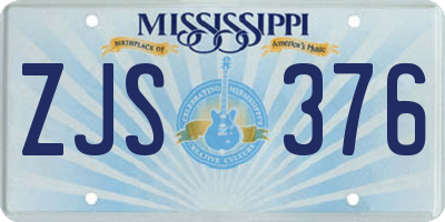 MS license plate ZJS376
