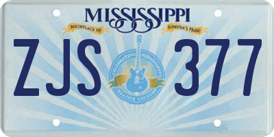 MS license plate ZJS377