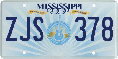 MS license plate ZJS378