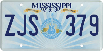 MS license plate ZJS379